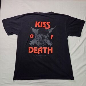 Grindhaus Men Black Kiss Of Death LG Graphic Tee Streetwear y2k Goth Punk Metal